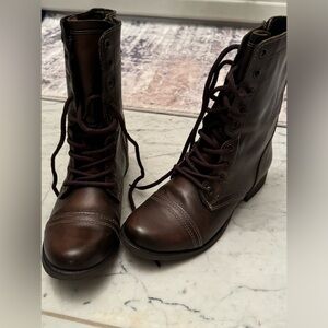 Steve Madden Troopa Brown leather boots 8.5 women’s